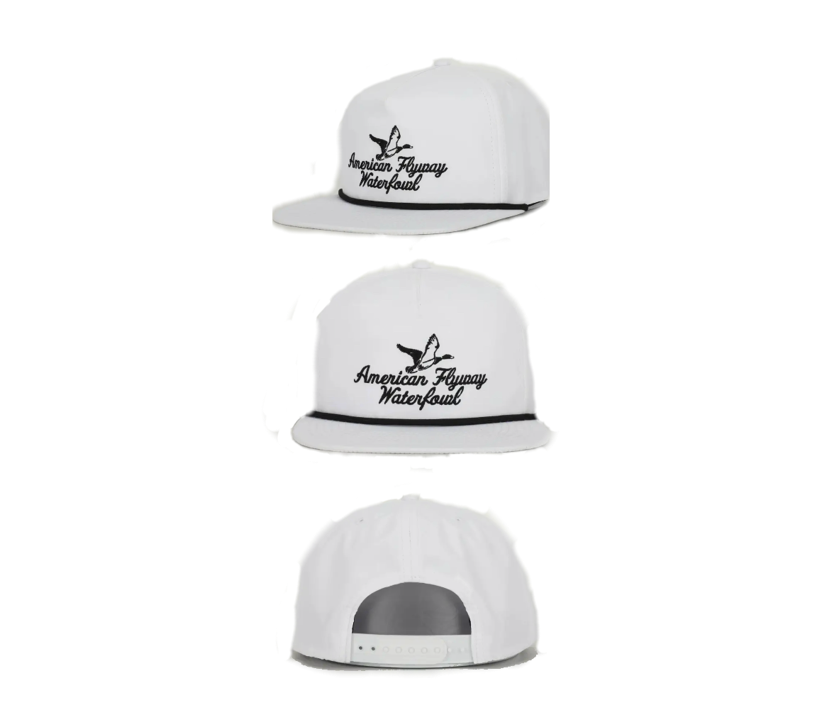 Throwback Vintage Rope Hat – White with Black Rope