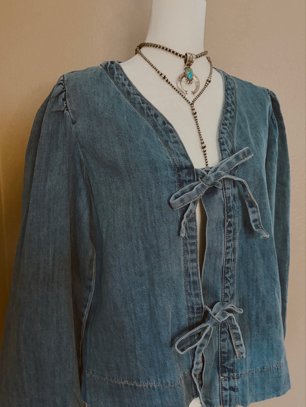 Blue Mesa Puff-Sleeve Tie Top