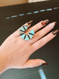 Donovan Skeet Turquoise Adjustable Ring – Navajo Handmade