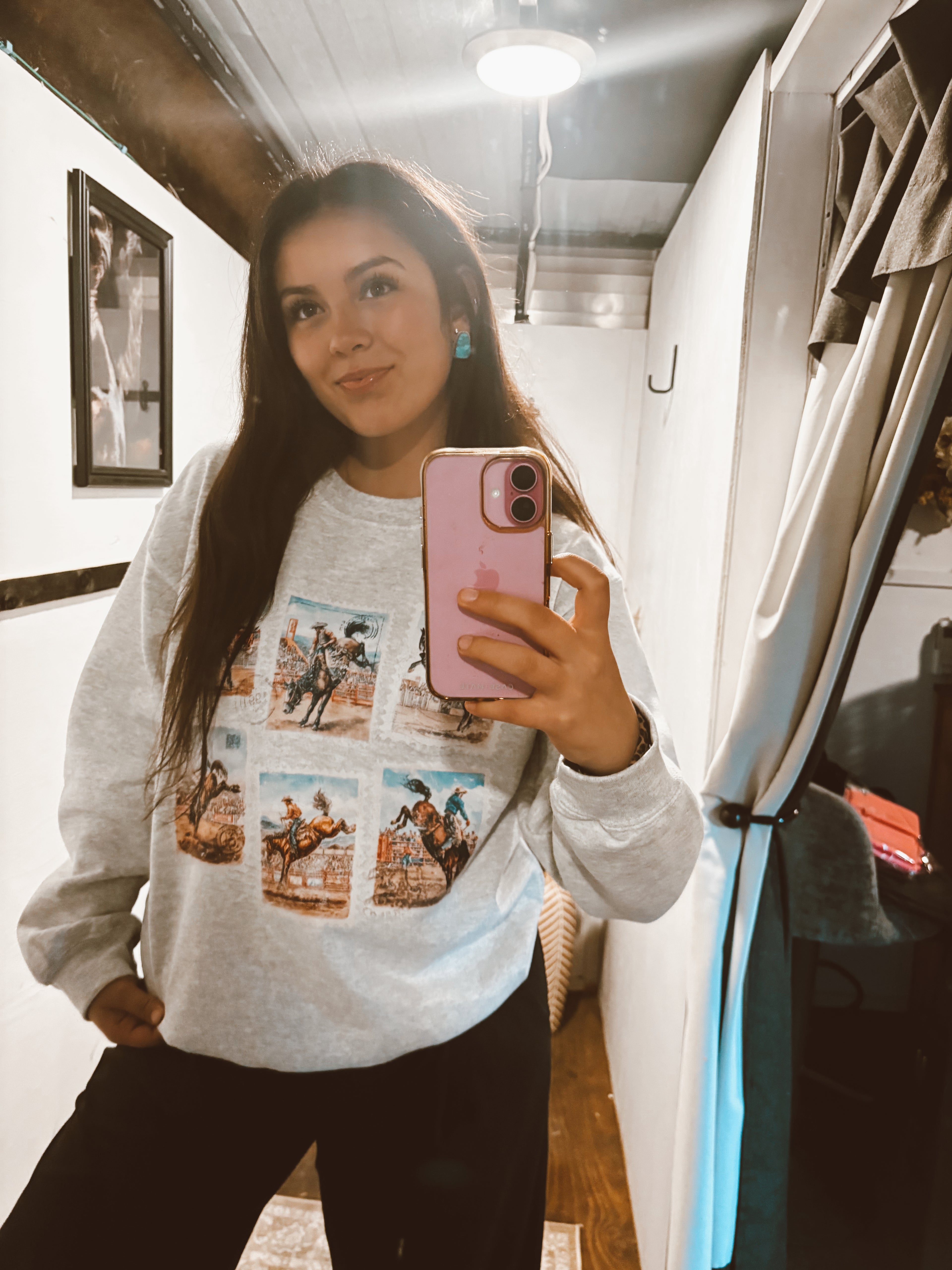 Rodeo Cowboy Postage Stamps Sweatshirt