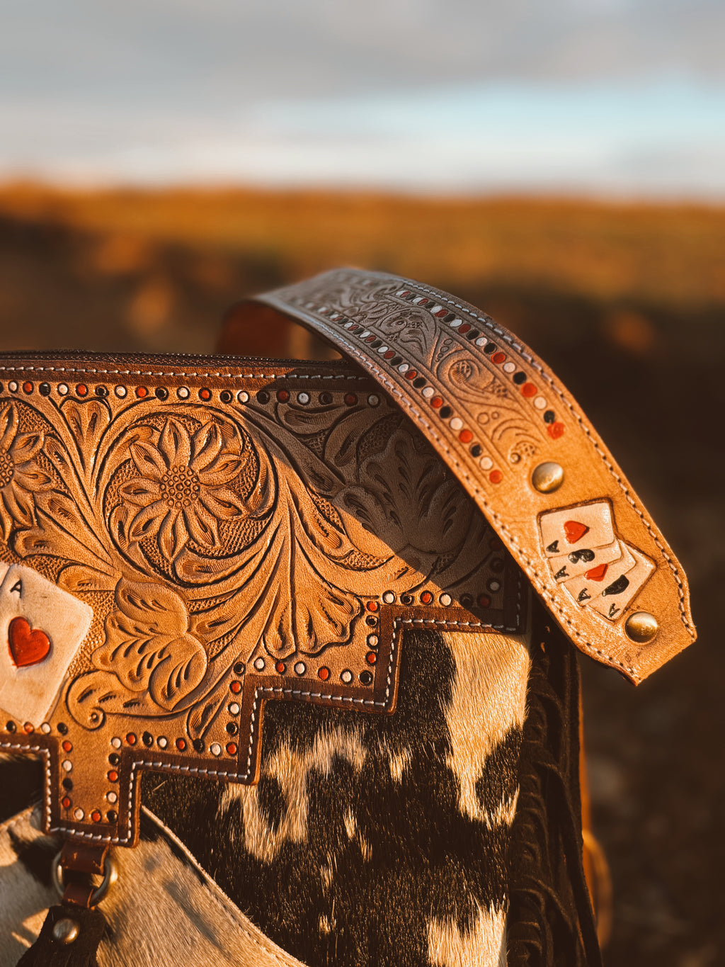 Gambler Cowhide & Tooled Leather Western Purse