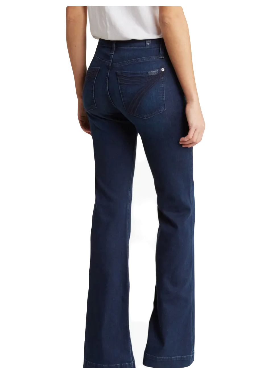 7 For All Mankind Dojo Flare Jeans - Blue Black Santiago