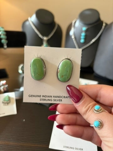 Turquoise Round Stud Earrings