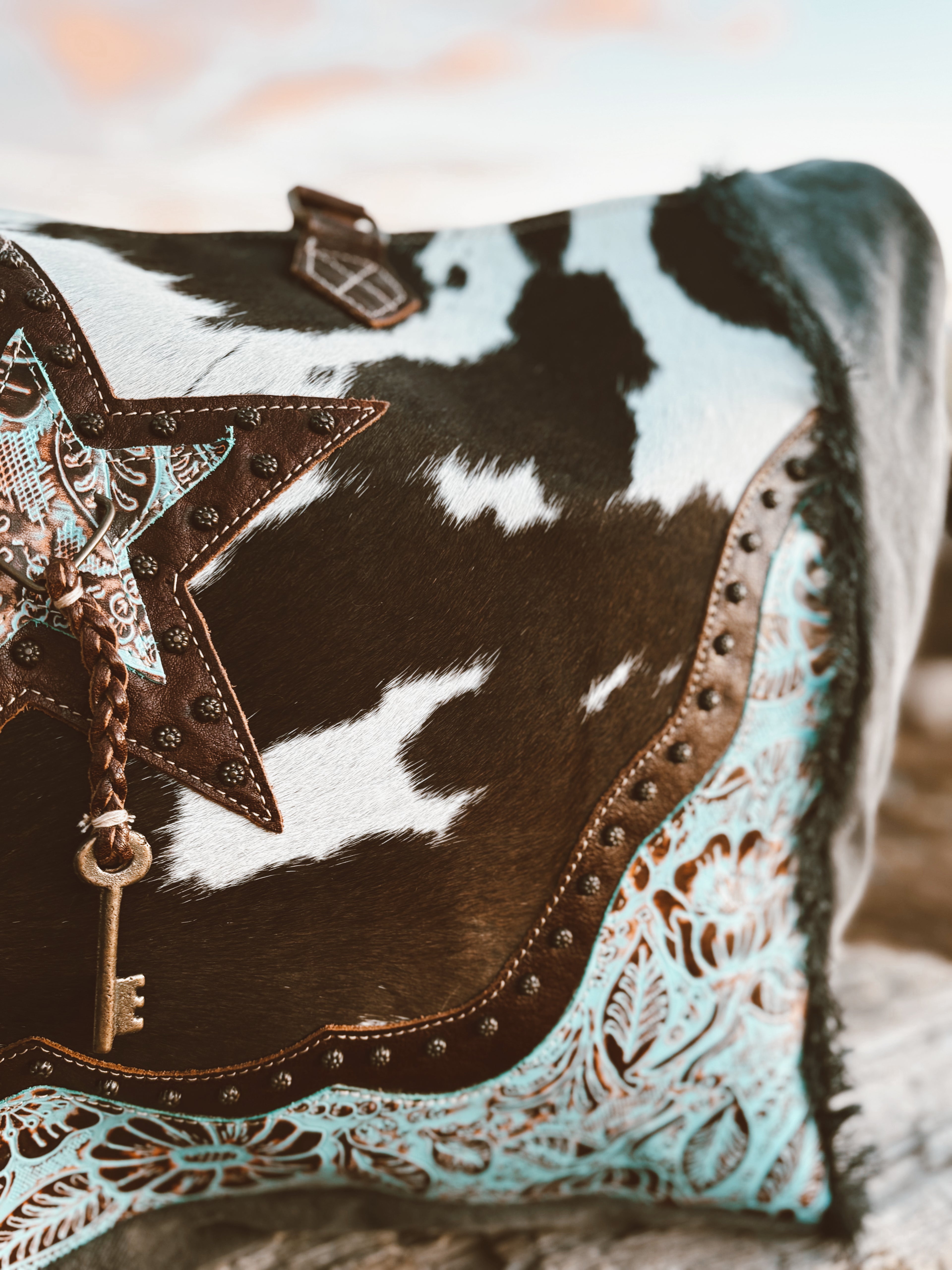Starry Horizon Myra Cowhide & Leather Weekender