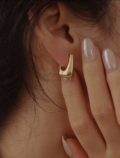 Cadance 18K Gold Geometric Hoop Earrings