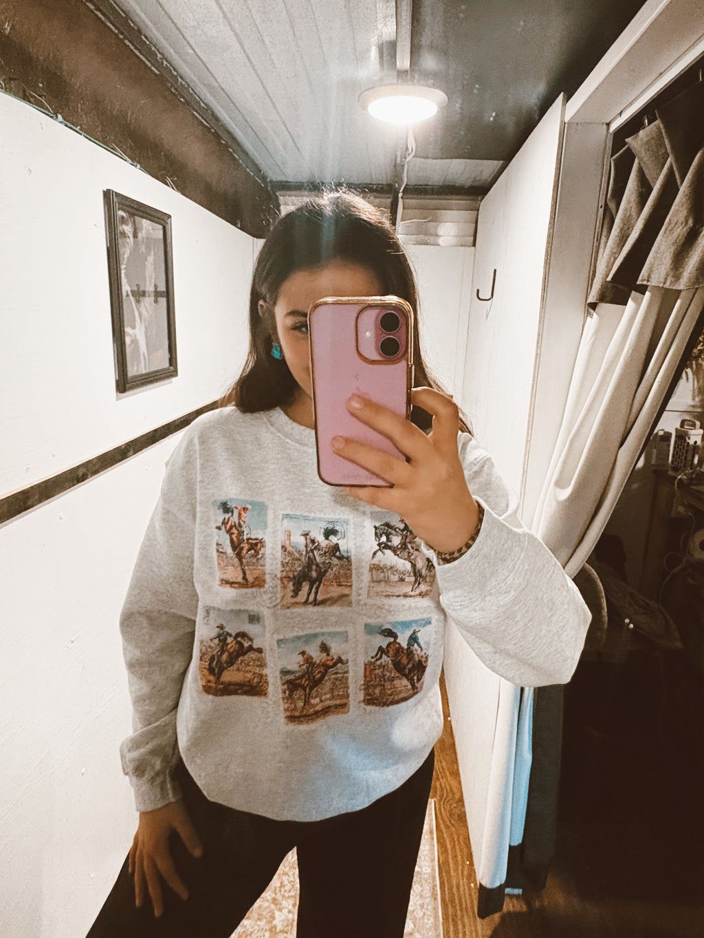 Rodeo Cowboy Postage Stamps Sweatshirt