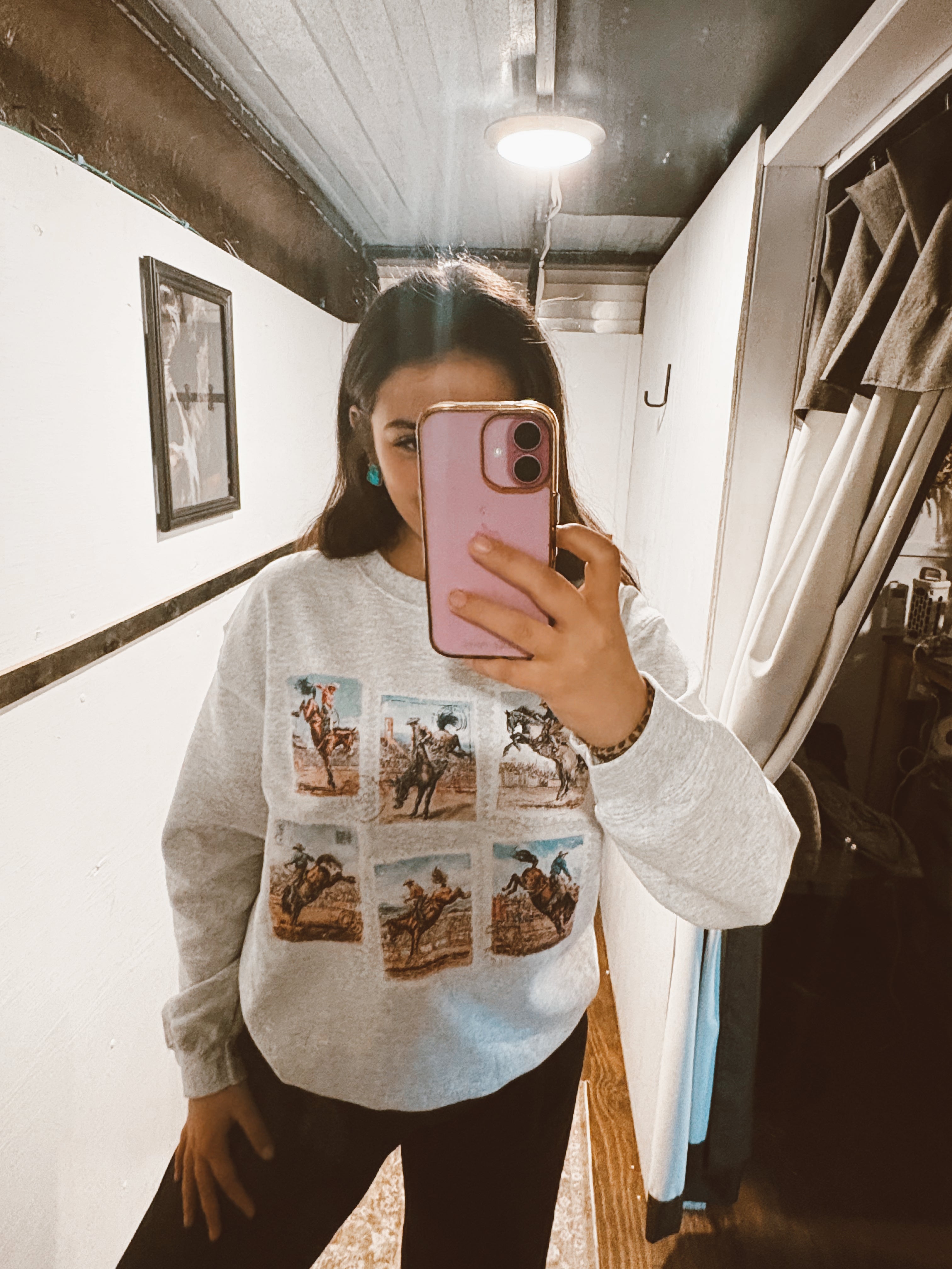 Rodeo Cowboy Postage Stamps Sweatshirt