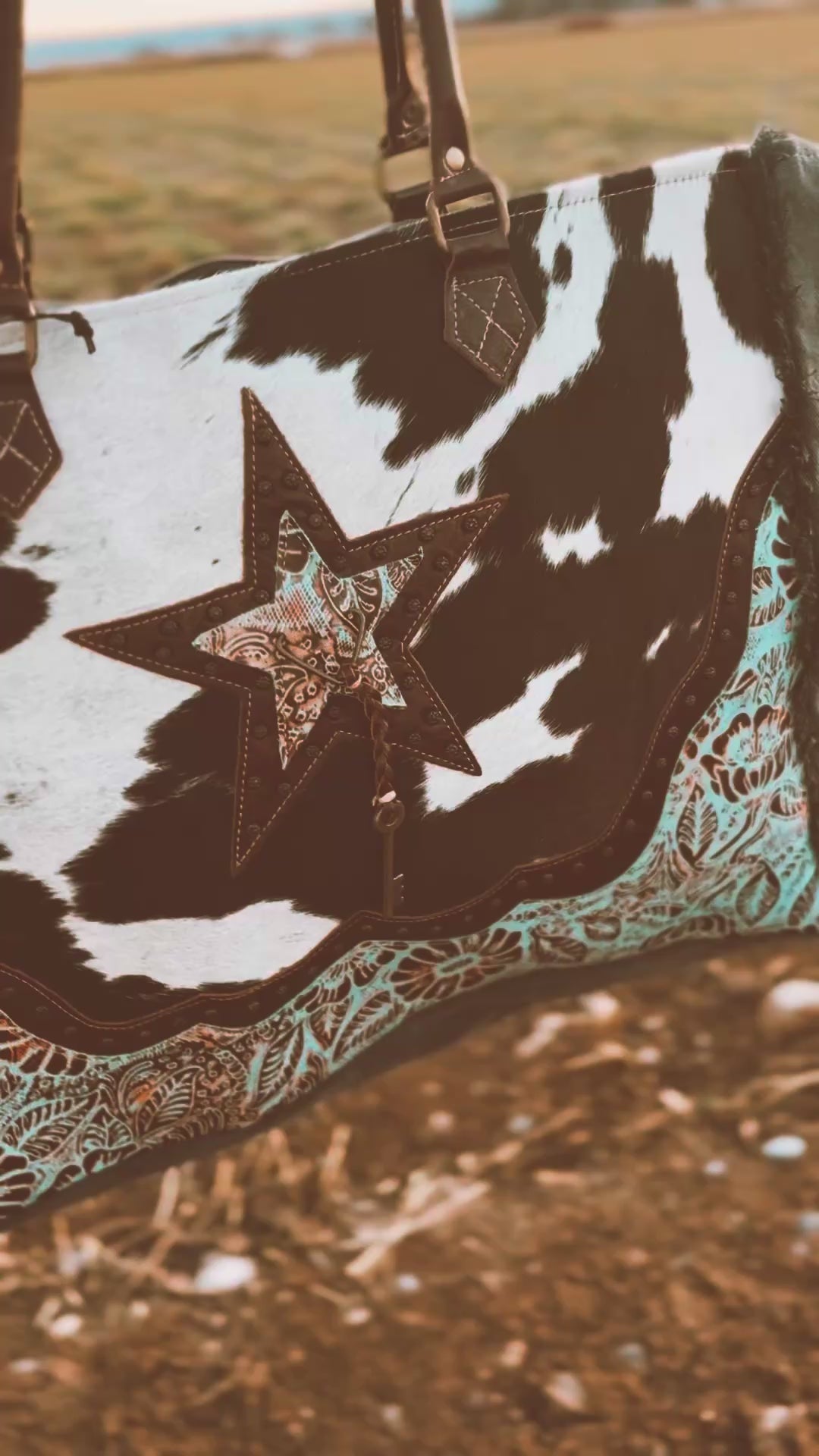 Starry Horizon Myra Cowhide & Leather Weekender