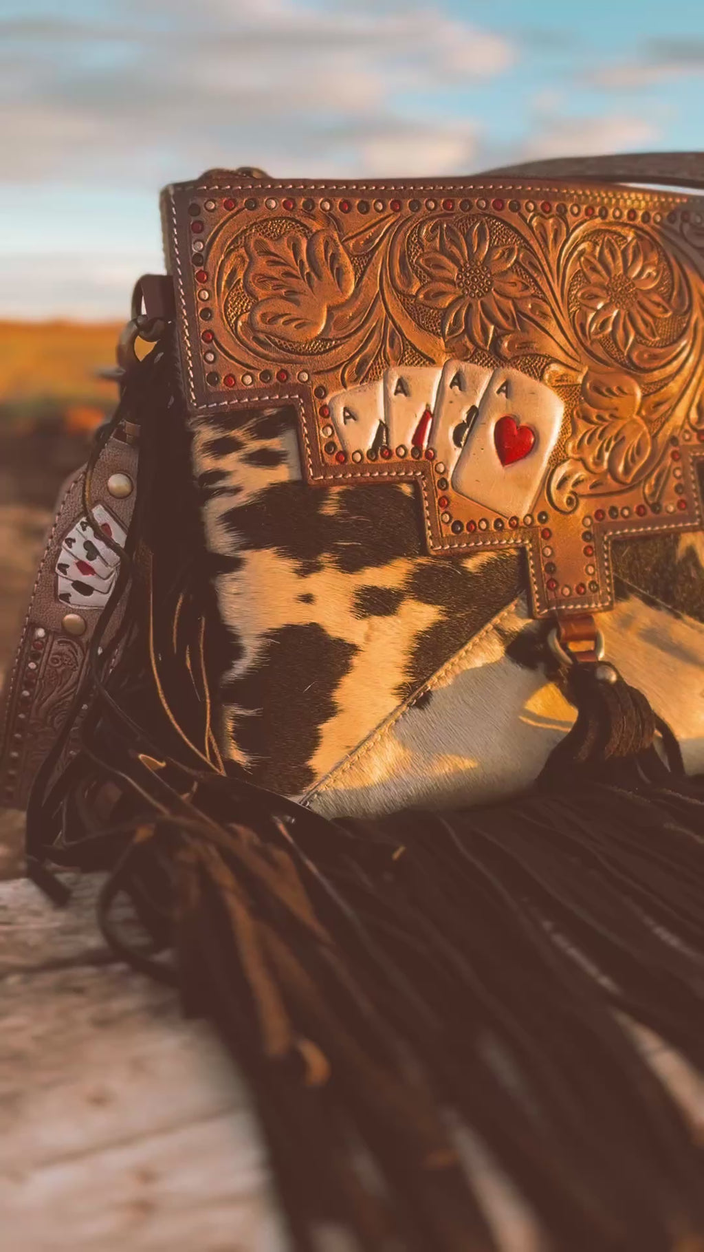 Gambler Cowhide & Tooled Leather Western Purse